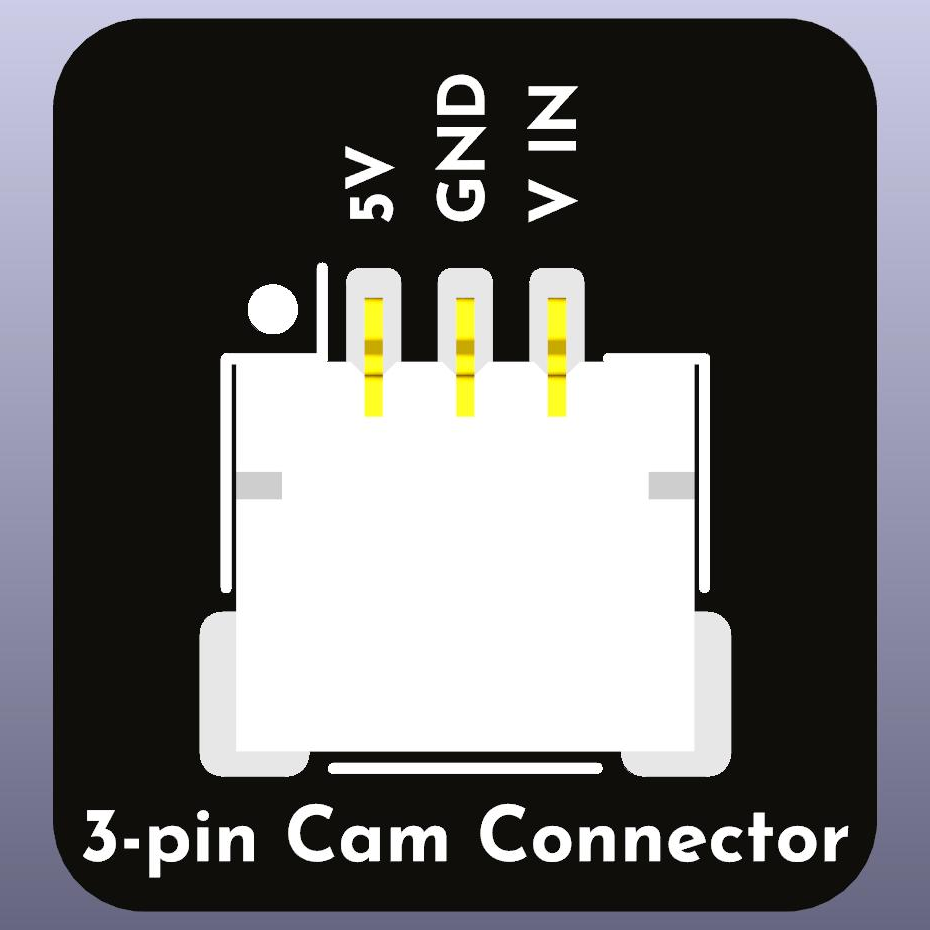 3-pin Analog Camera Connector Board Render