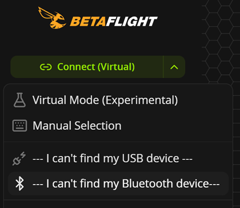 Betaflight App - Add Bluetooth device