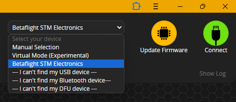 Betaflight App - USB Device