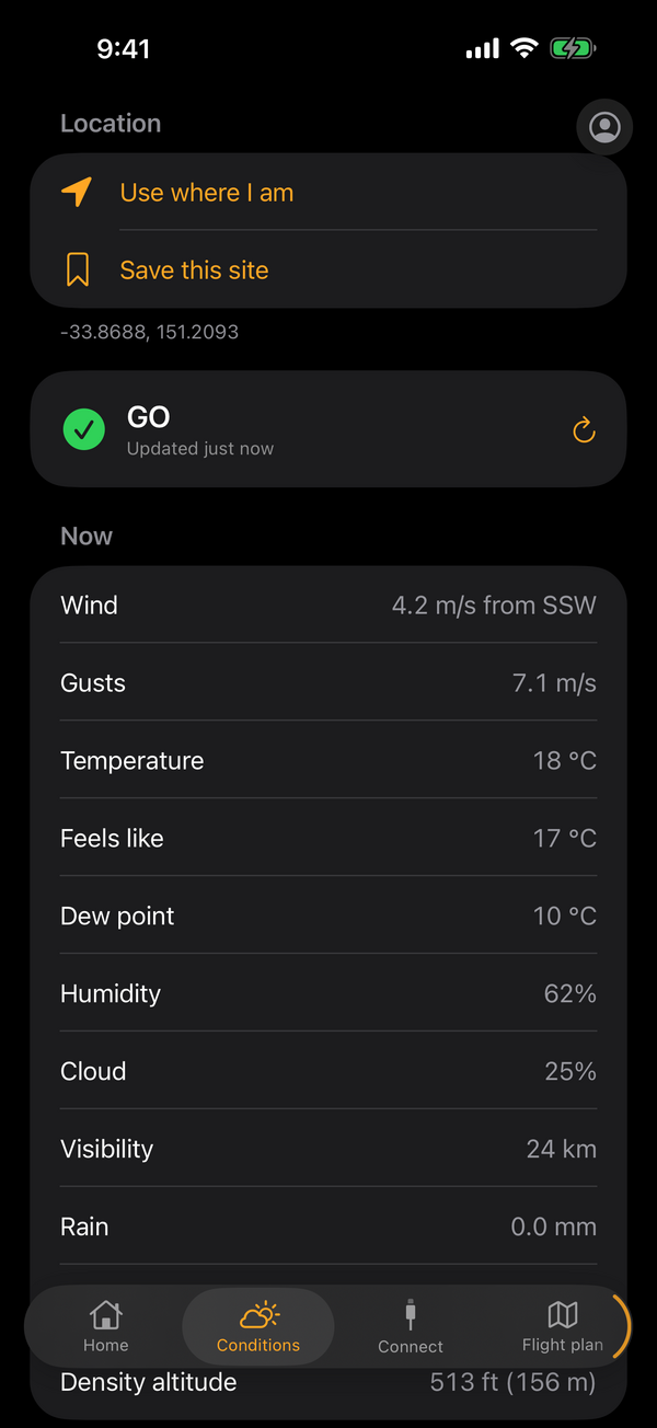 Flying conditions